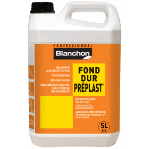 Blanchon Fond Dur Préplast 5L, durcisseur bois professionnel. Réchauffe couleur, très résistant, séchage rapide pour bois exotiques/résineux.